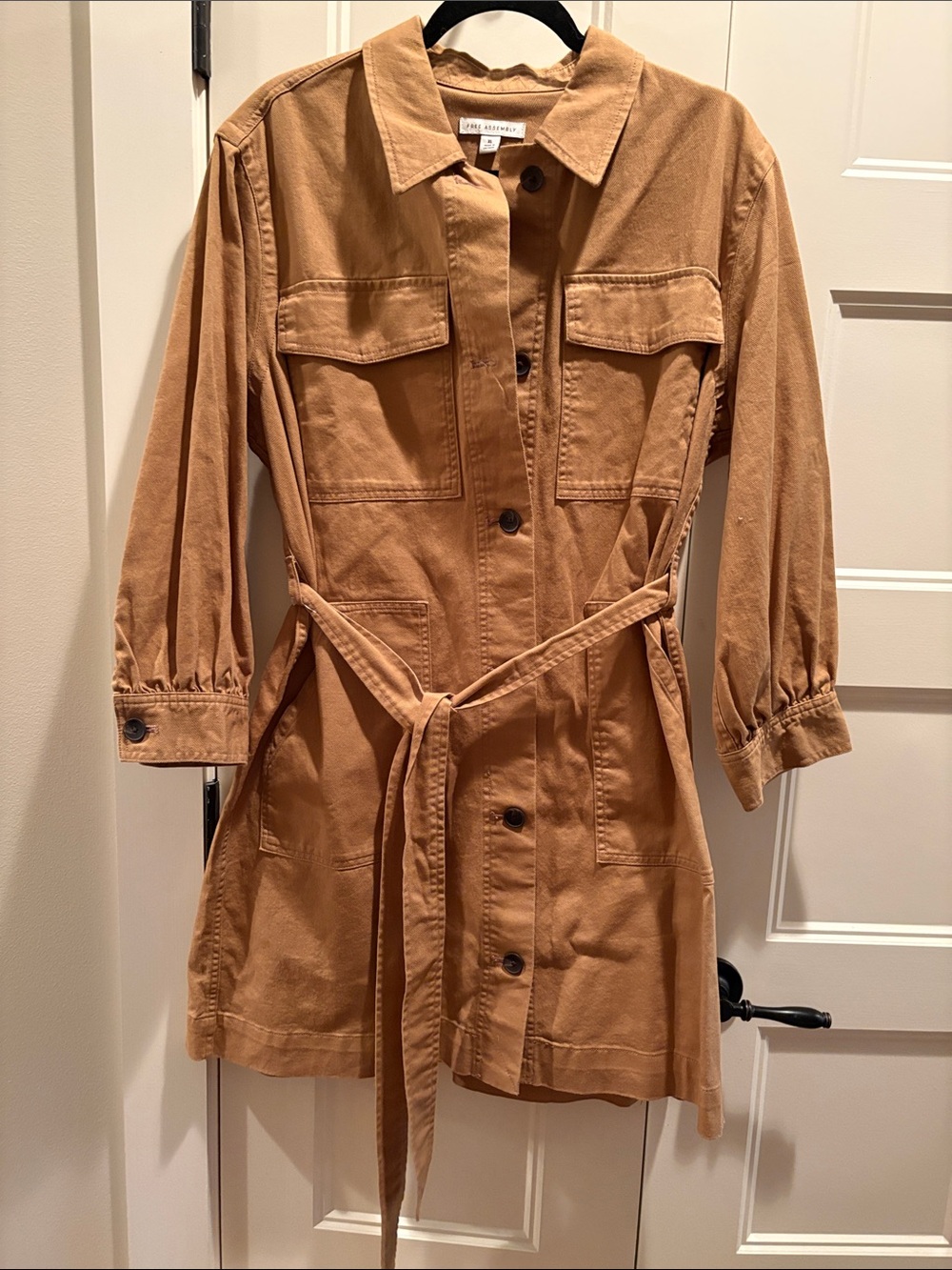 Utility Belted Jacket Dress in Camel